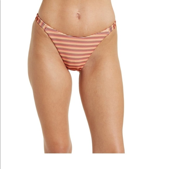 Madewell Ombre stripe side strap ribbed bikini bottoms L NWT - Picture 1 of 8